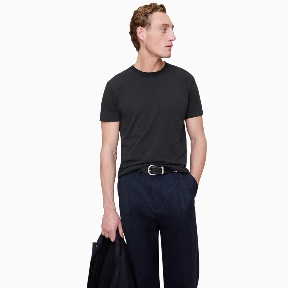 Banana Republic Men's Soft Wash Organic Cotton Crewneck Charcoal Black XXL NWT